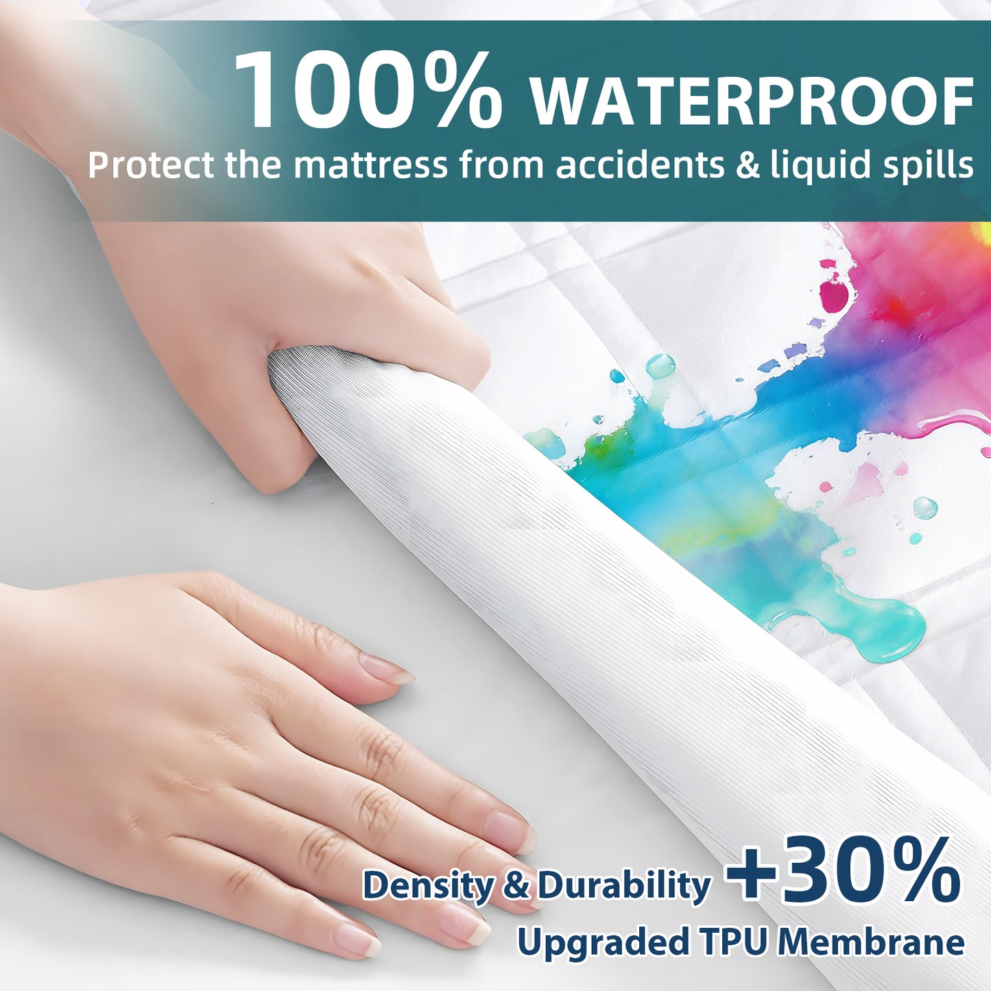 2 Pack Waterproof Mattress Protector Queen Size, All-fit-One Soft Noiseless Bed Mattress Cover with Deep Pocket 8-21", Washable for Bedwetting, Cool Sleep, Suitable for Home Bedroom Hotel, White
