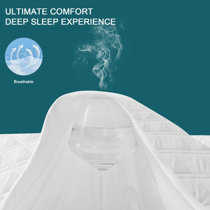 2 Pack Waterproof Mattress Protector Queen Size, All-fit-One Soft Noiseless Bed Mattress Cover with Deep Pocket 8-21", Washable for Bedwetting, Cool Sleep, Suitable for Home Bedroom Hotel, White