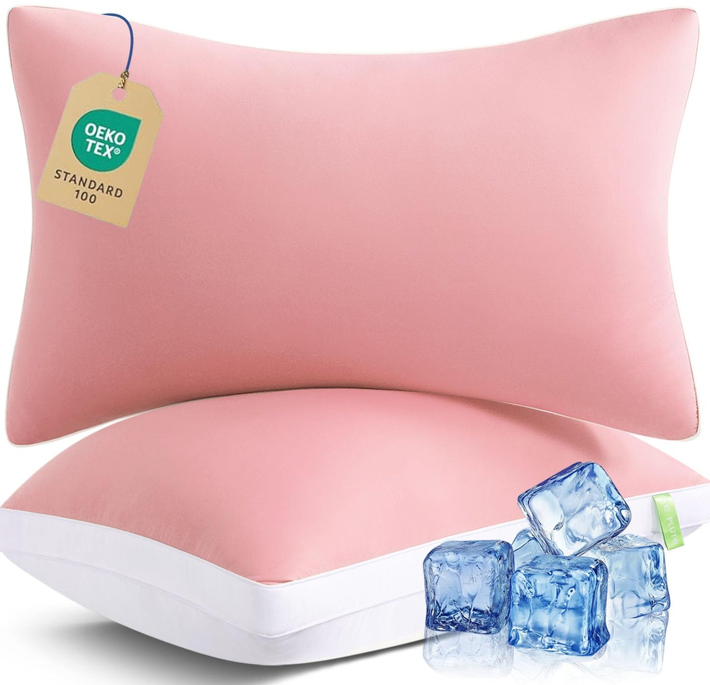 MEELUS Silky Soft Pillows Queen Size Set of 2, Luxury Hotel Down Alternative Bed Pillows 2 Pack for Side Back Stomach Sleepers, Gusseted Supportive, Machine Washable, Cooling Blue, 20" x 30"