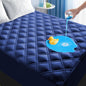 MEELUS Padded Queen Mattress Protector, Breathable Waterproof Mattress Pad Cover Fitted Deep Pocket 8"-21", Soft Noiseless Mattress Cover Washable Cooling for Home Hotel Bedroom, White