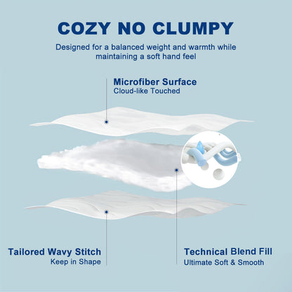 MEELUS Lightweight Comforter Cooling White, All Season Duvet Insert Breathable Queen Size Summer Bedding, Soft Microfiber Cool Down Alternative Quilt with Corner Tabs, 88x88 inch